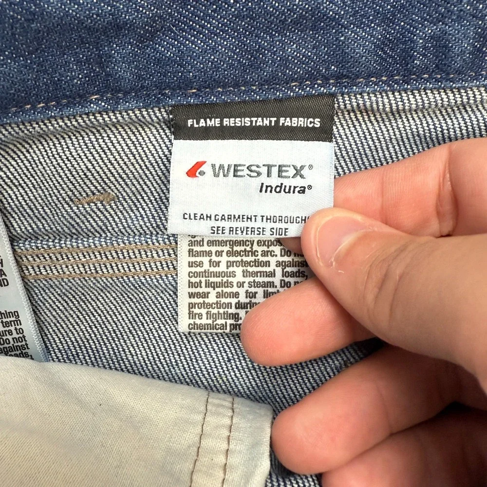 Workrite FR Jeans Mens 38x35 Blue Flame Resistant Denim Pants 2122 HRC 2